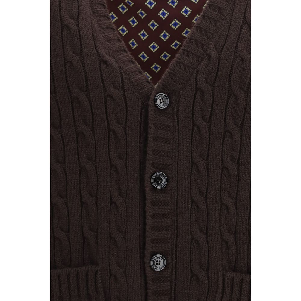 Valentino Garavani Brauner Woll Cardigan Oves Aries
