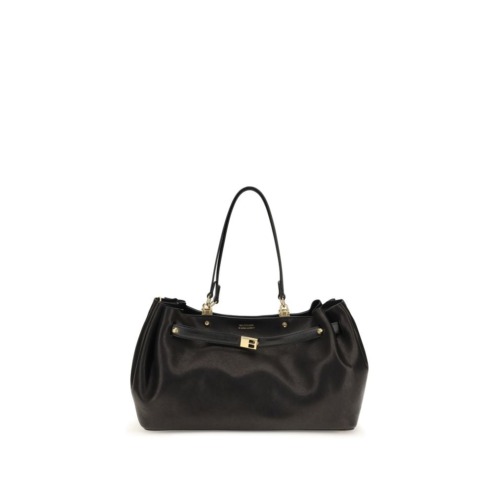Balenciaga Schwarze Bos Taurus Kalbsleder Schultertasche