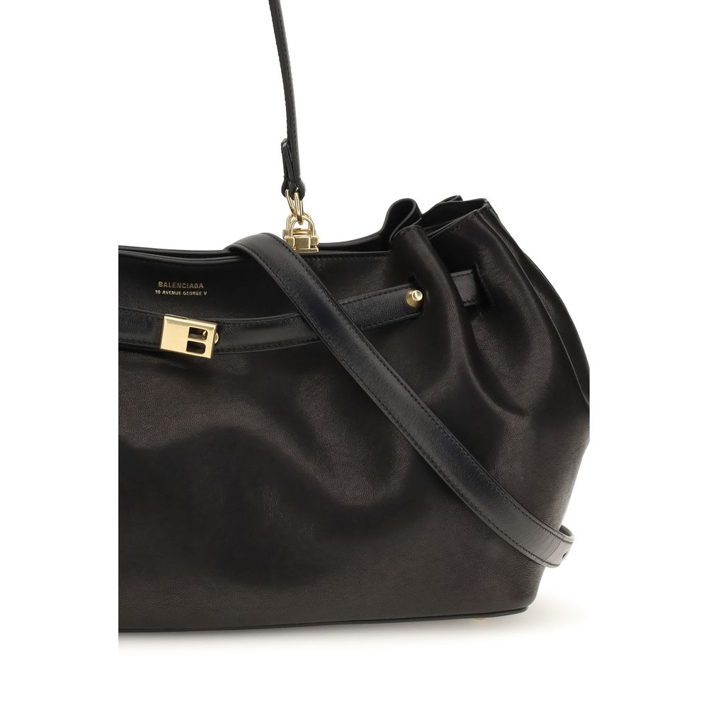 Balenciaga Schwarze Bos Taurus Kalbsleder Schultertasche