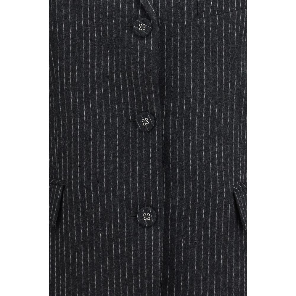 Ganni Grauer Woll-Oves Aries Blazer