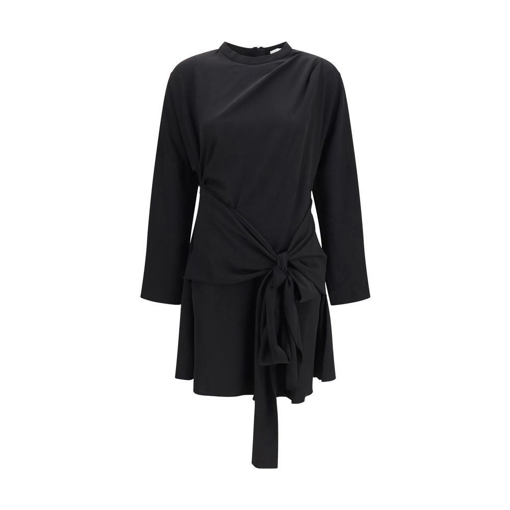 Ganni Schwarzes Cocktailkleid aus recyceltem Polyester