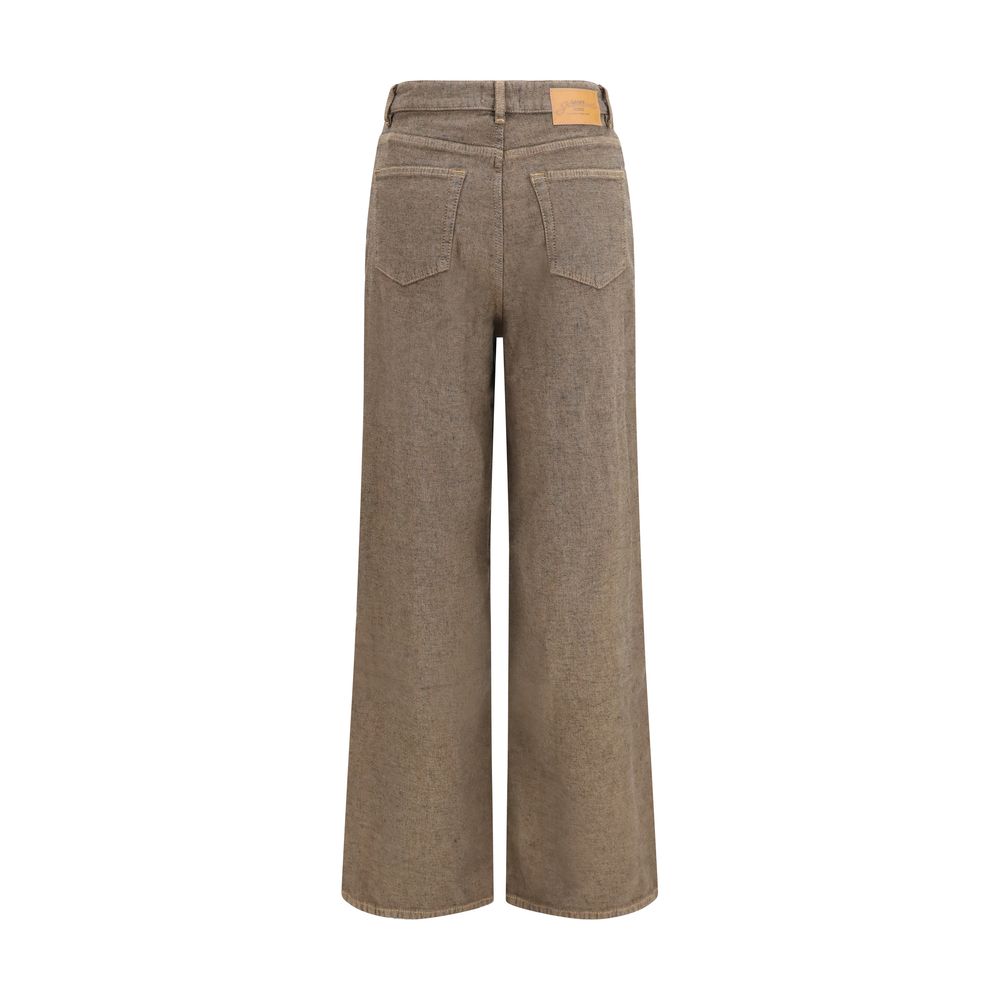 Ganni Braune Baumwolljeans im Relaxed Fit