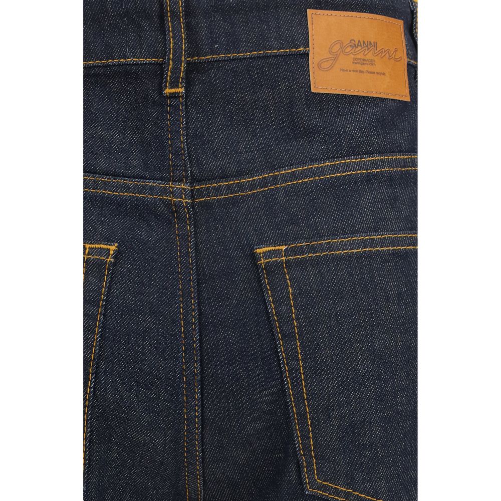 Ganni Blaue Jeans aus Baumwolle im geraden Schnitt