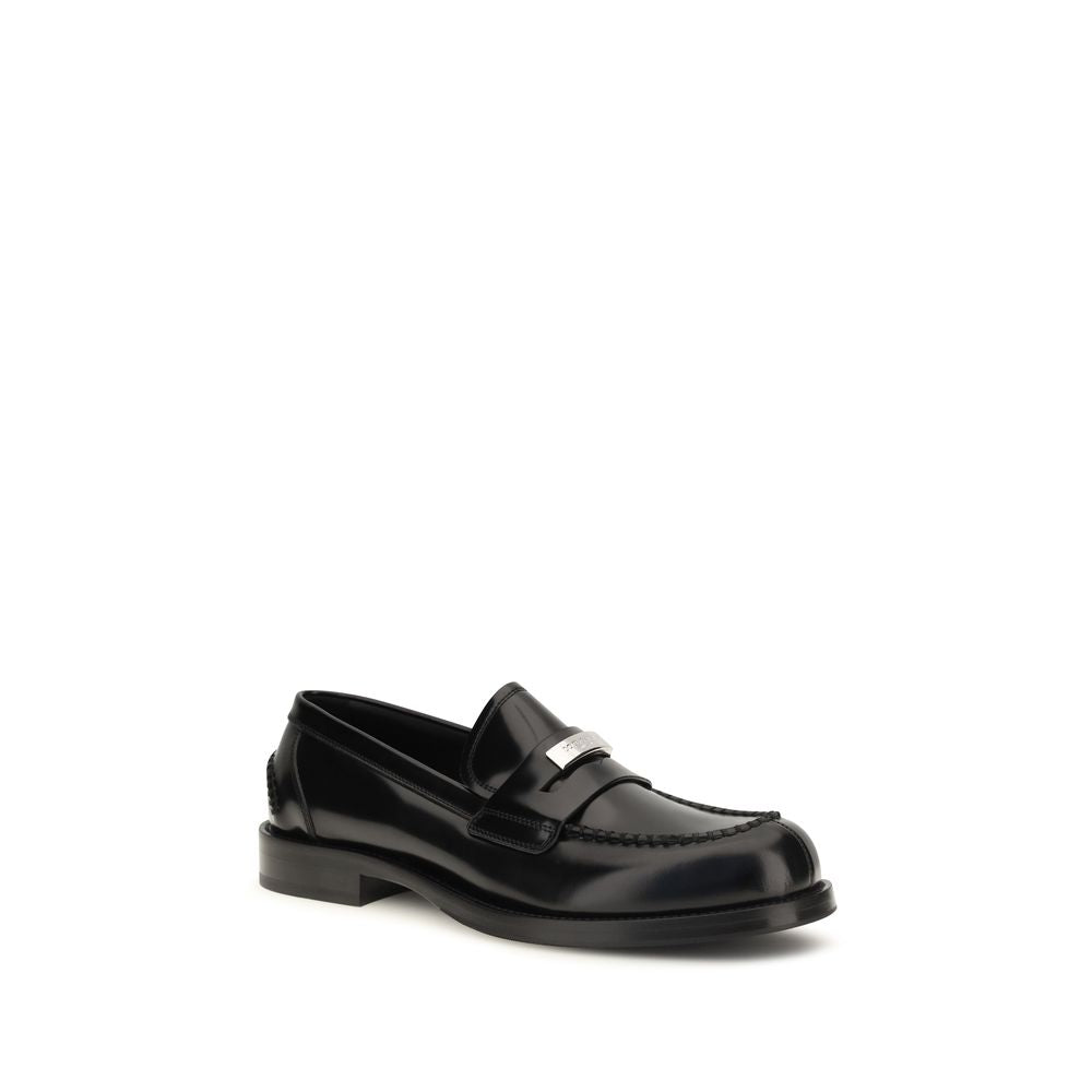 Dolce & Gabbana Schwarze "Bos Taurus" Kalbsleder Loafer zum Hineinschlüpfen