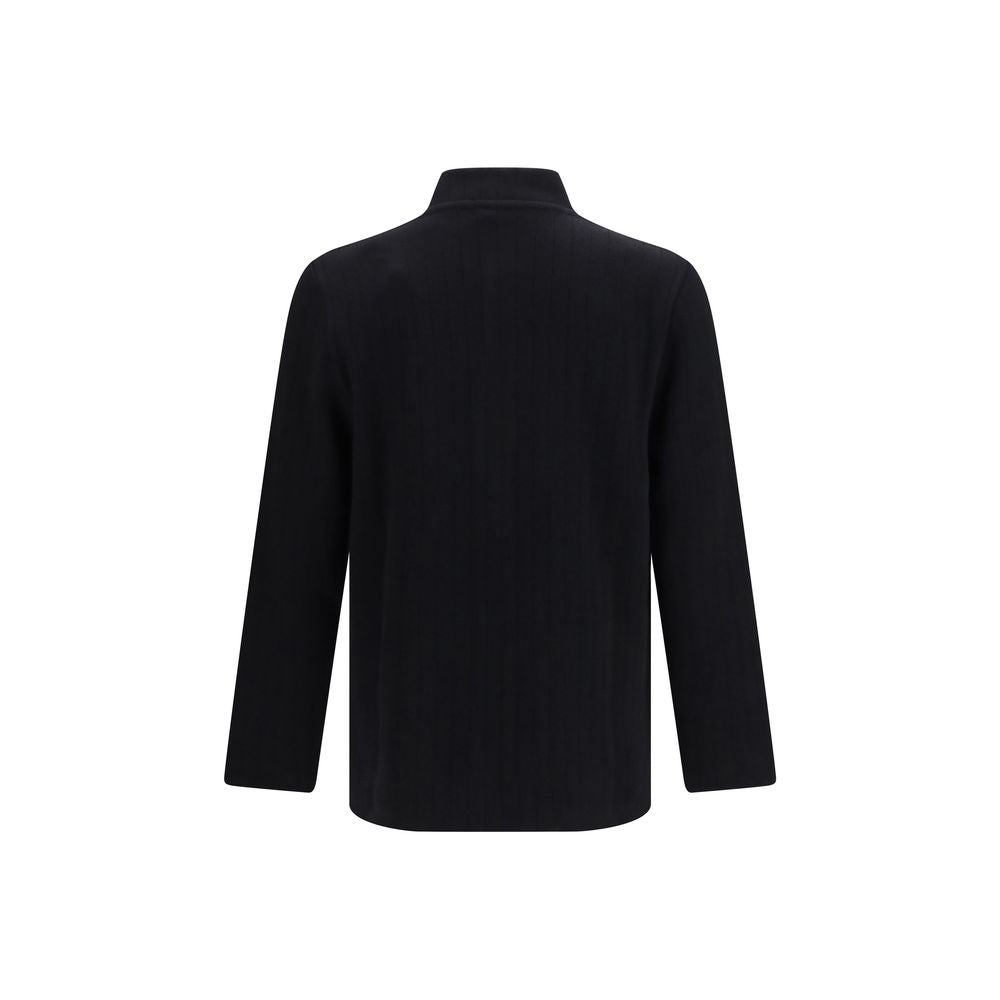 Lardini Schwarze Oves Aries Wolljacke in voller Länge