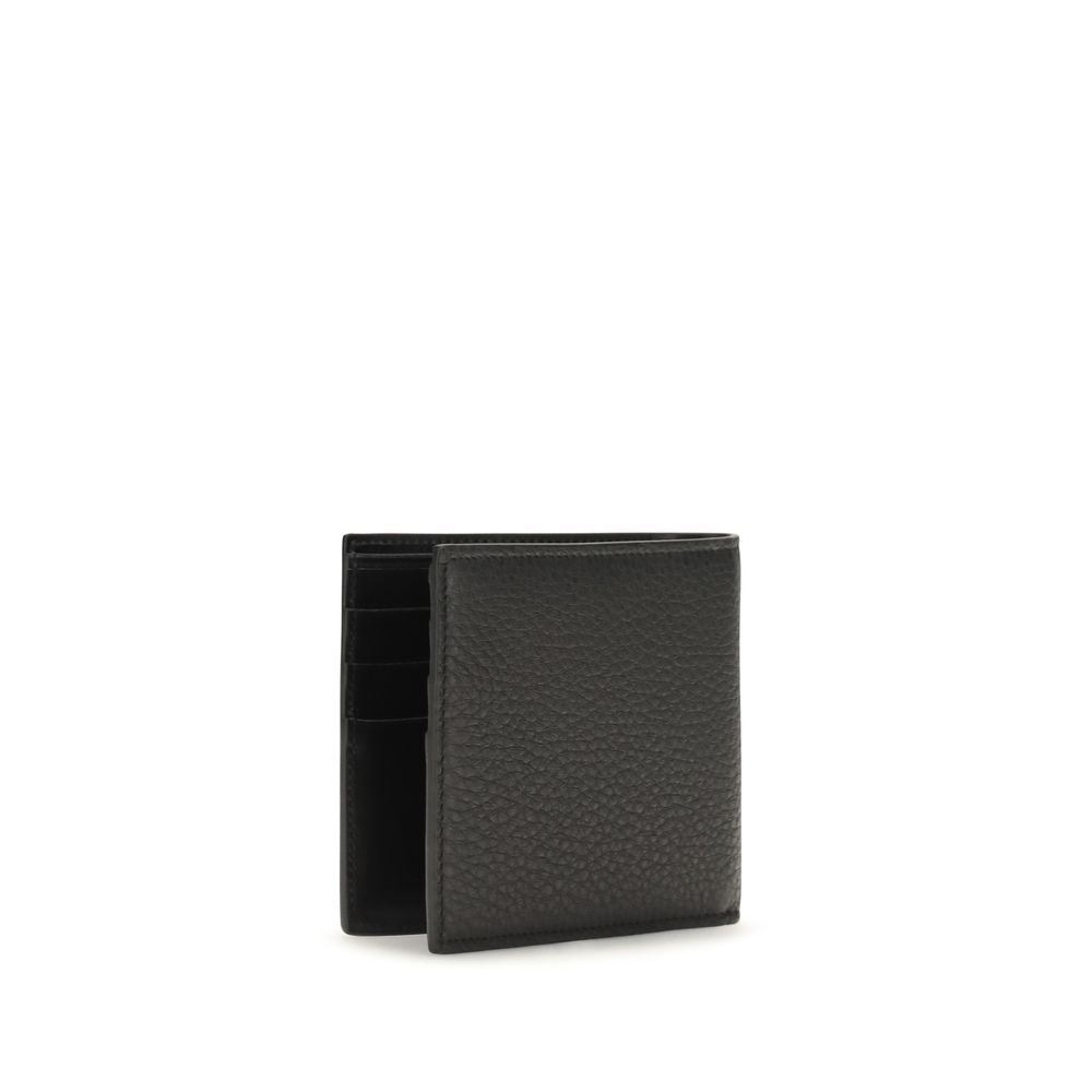 Dolce & Gabbana Schwarzes Kalbsleder Bos Taurus Portemonnaie