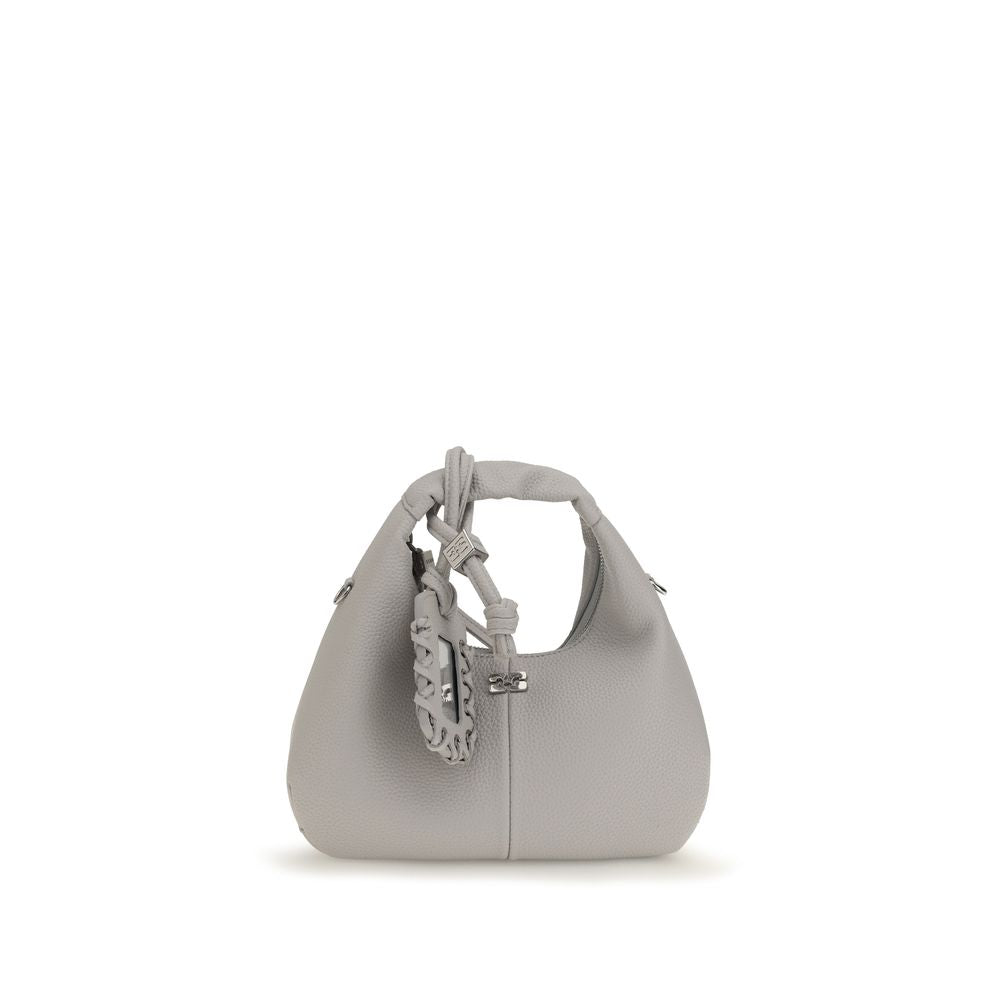 Ganni Graue Schultertasche aus Polyester