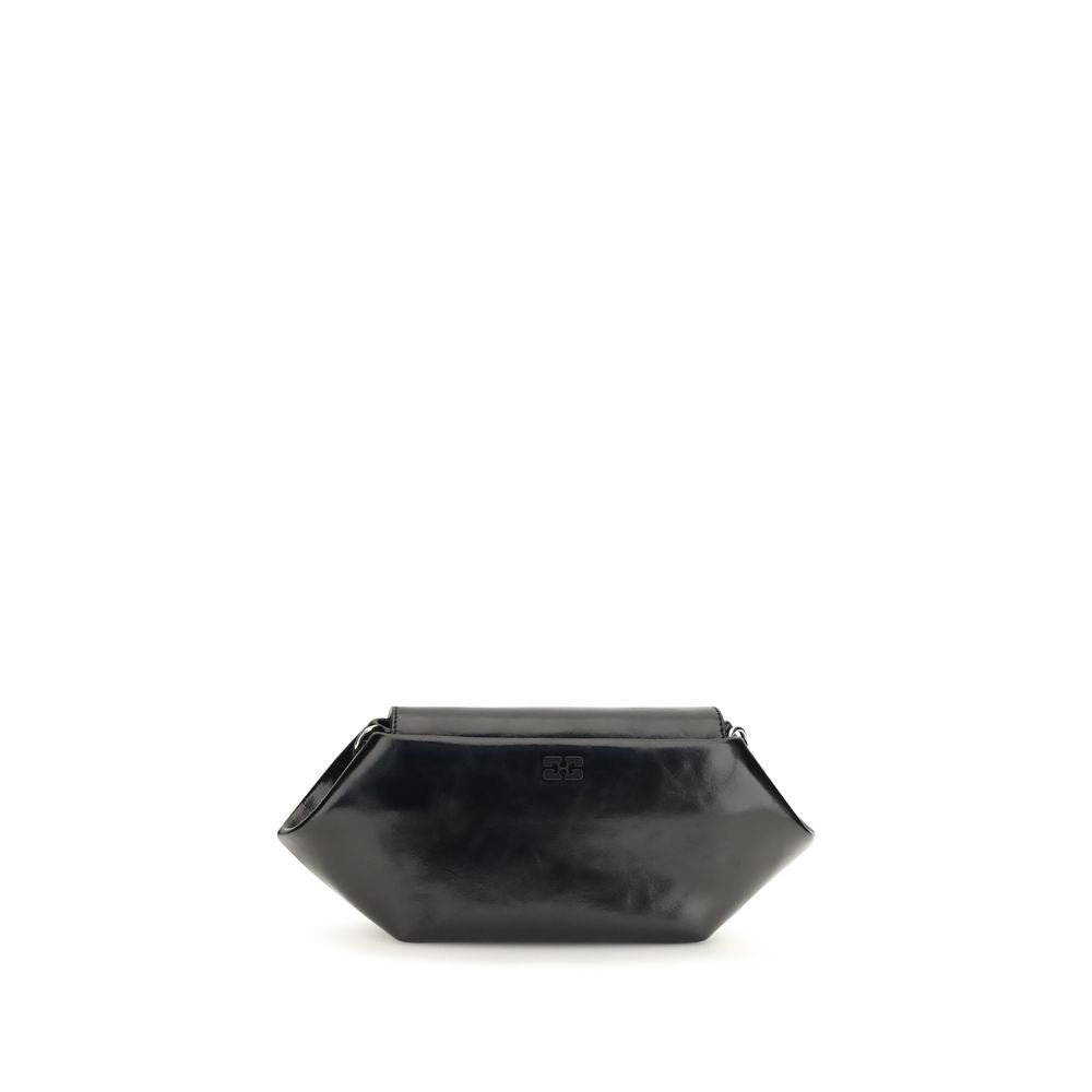 Ganni Schwarze Schultertasche aus Polyethylen