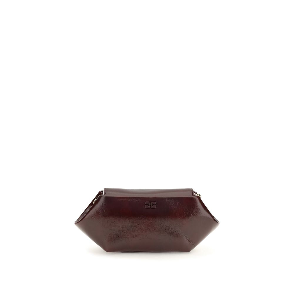 Ganni Bordeaux Polyethylen-Umhängetasche