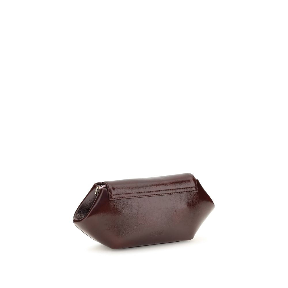 Ganni Bordeaux Polyethylen-Umhängetasche
