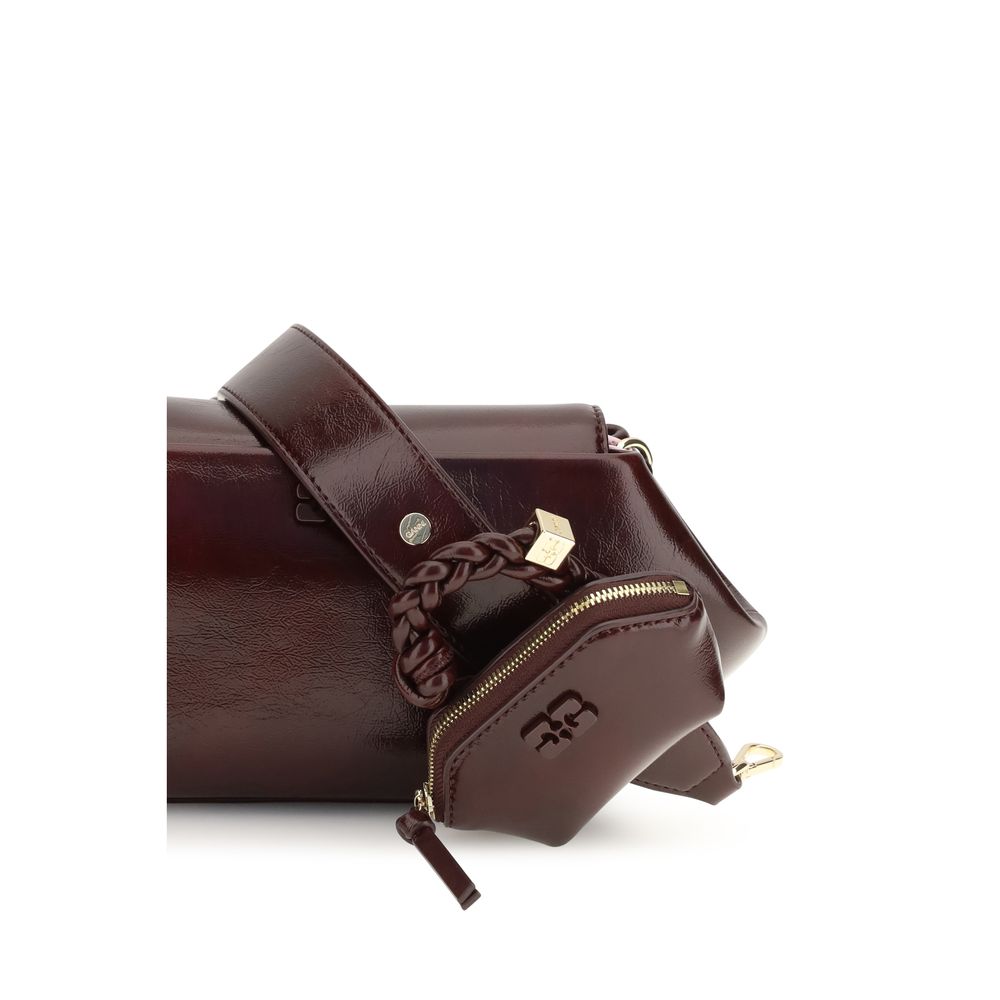 Ganni Bordeaux Polyethylen-Umhängetasche