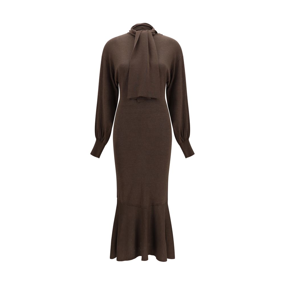 Jacquemus Braunes Hemdblusenkleid aus Acetat