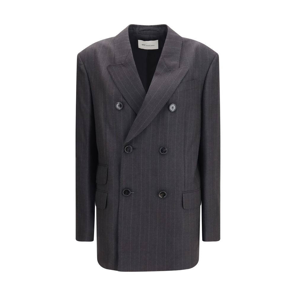 Ami Paris Grauer Woll-Oves Aries Blazer
