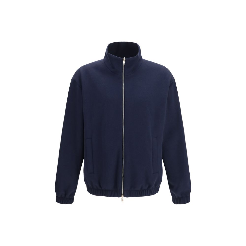 Umit Benan Blaue Seidenjacke in voller Länge