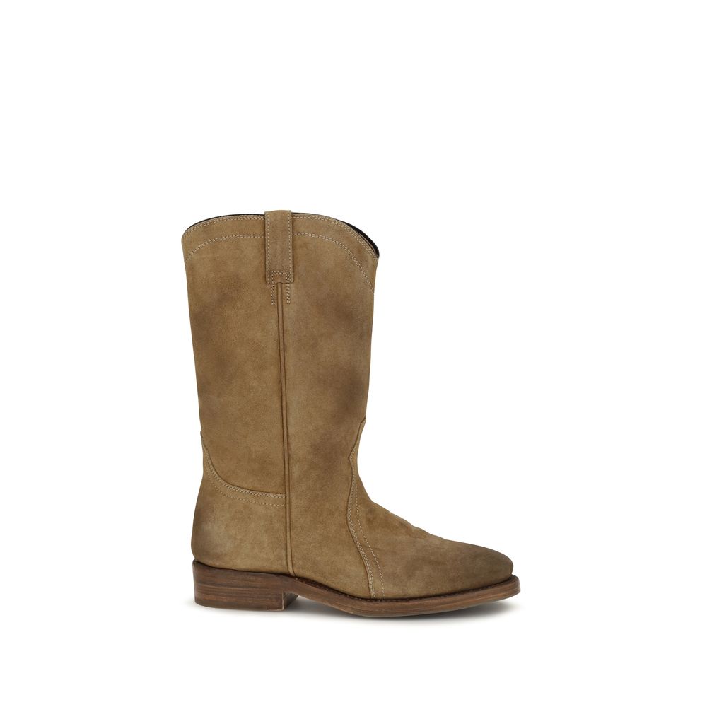 Jil Sander Beige Wildleder-Stiefeletten