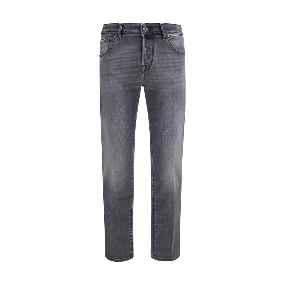Jacob Cohen Graue Jeans aus Baumwolle im geraden Schnitt