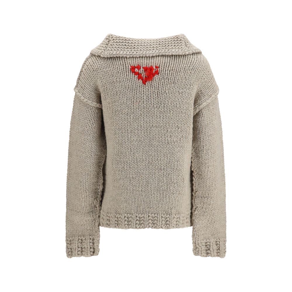 Prada Grauer Woll Cardigan Ovis Aries