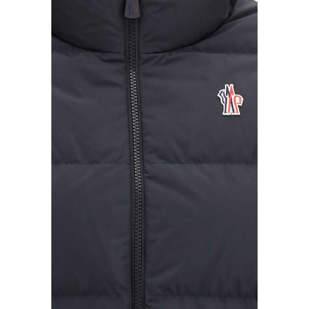 Moncler Grenoble Schwarze Polyester-Jacke in voller Länge