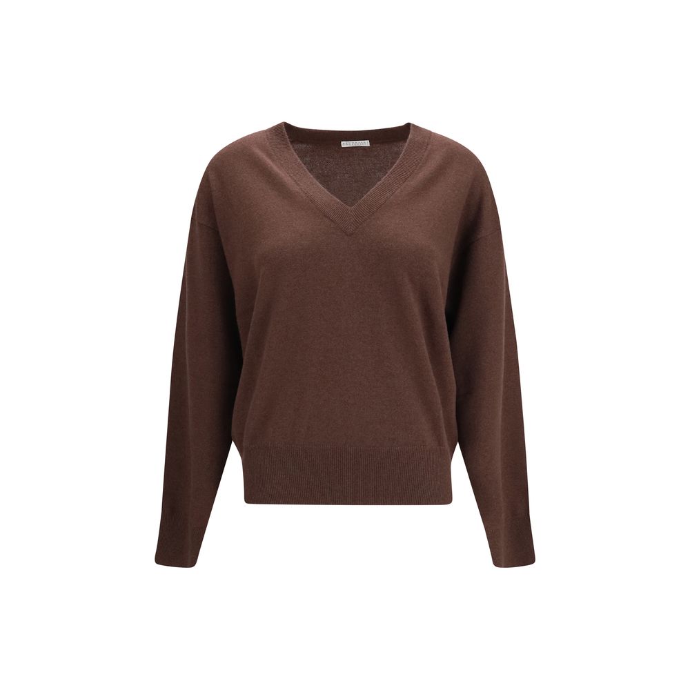 Brunello Cucinelli Brauner Kaschmirpullover