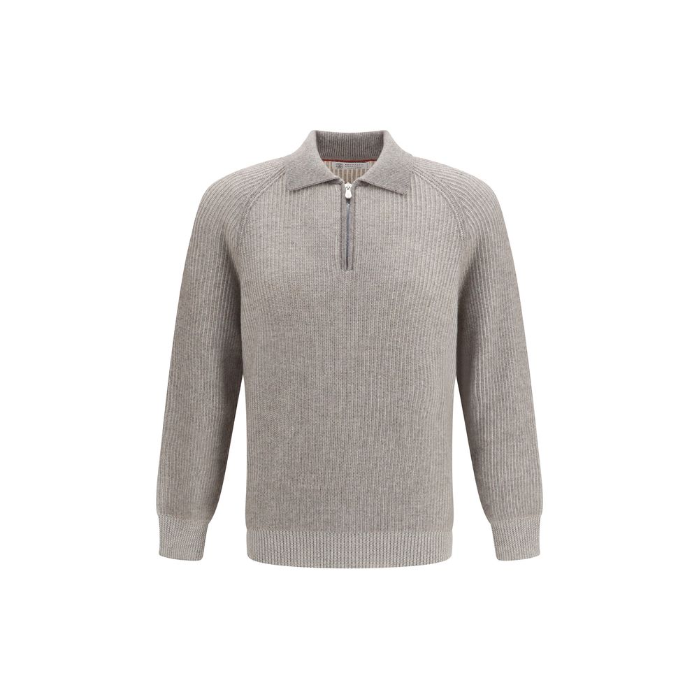Brunello Cucinelli Grauer Kaschmirpullover