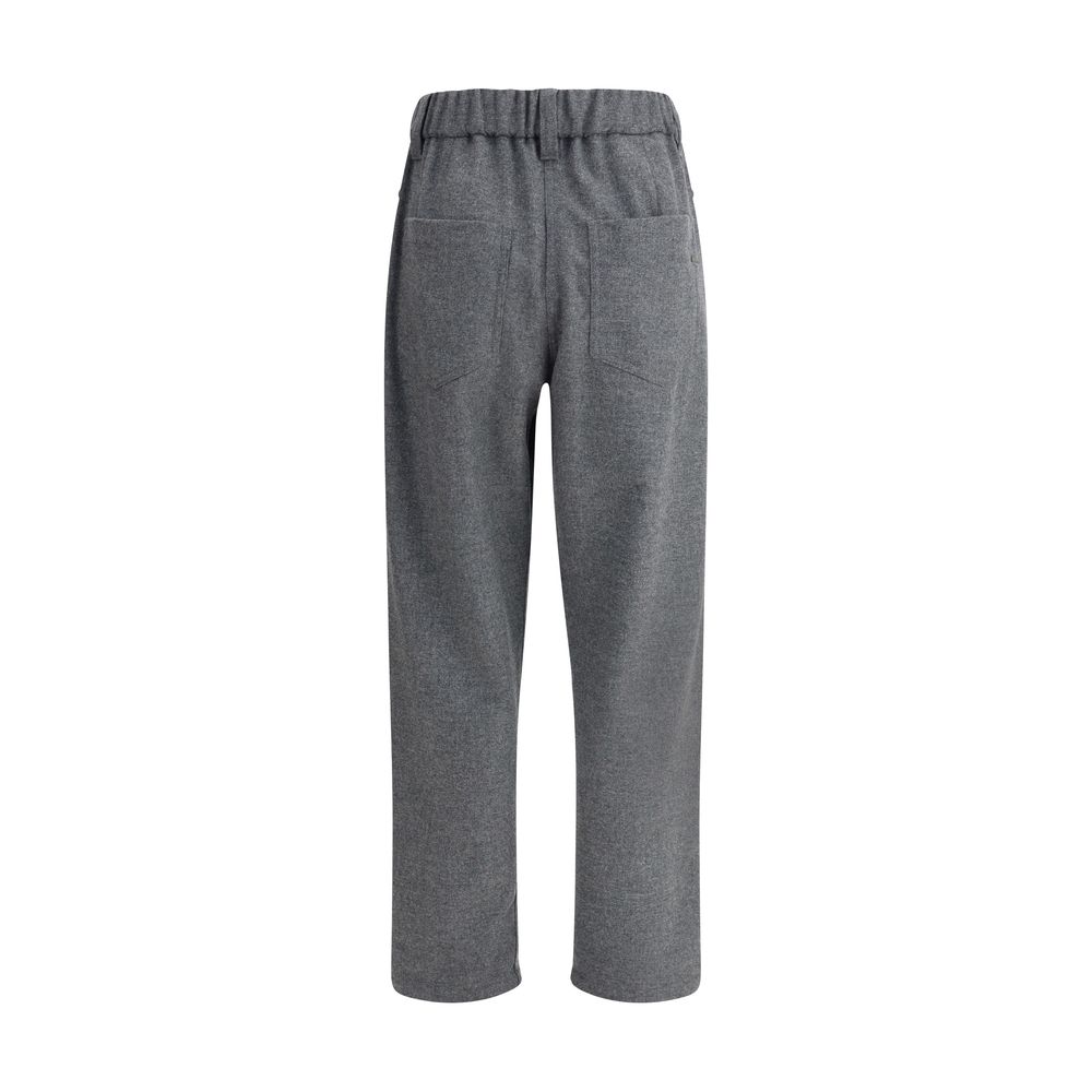 Brunello Cucinelli Graue Woll-Freizeithose