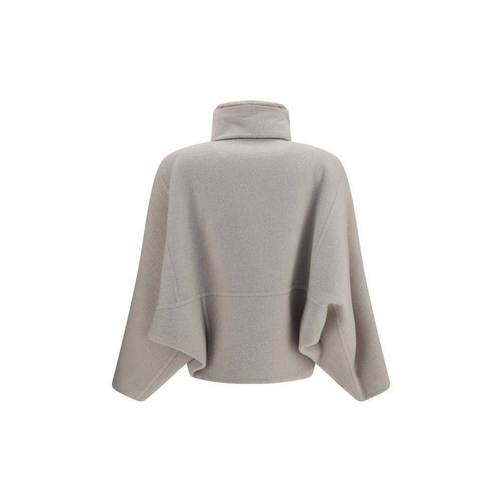 Brunello Cucinelli Weißer Wollmantel Aries