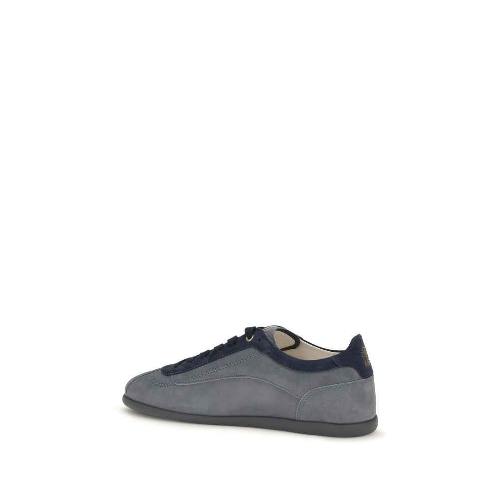 Brunello Cucinelli Graue Bos Taurus Kalbsleder Low-Top-Sneaker