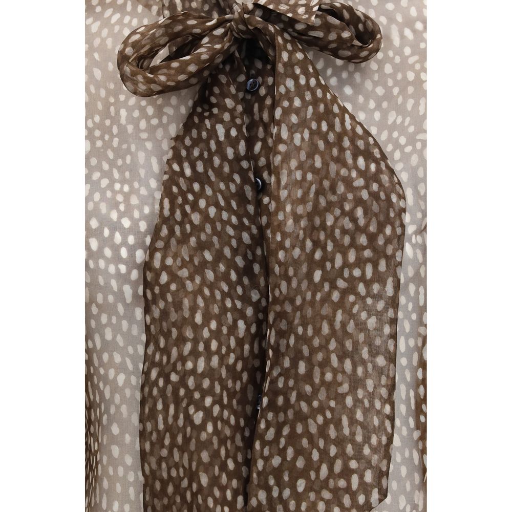 Brunello Cucinelli Hemd mit braunem Seidenmuster