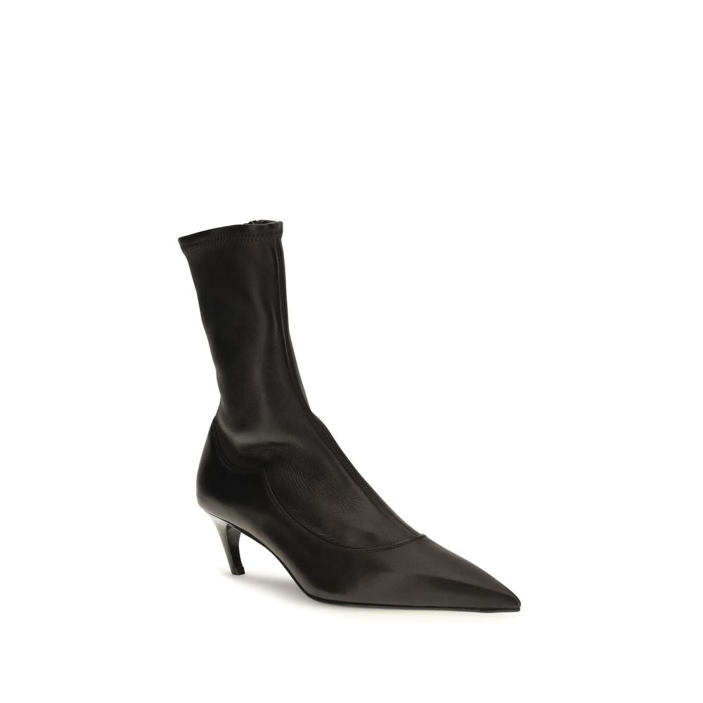 Khaite Schwarze Ankle Boots aus Kalbsleder Bos Taurus