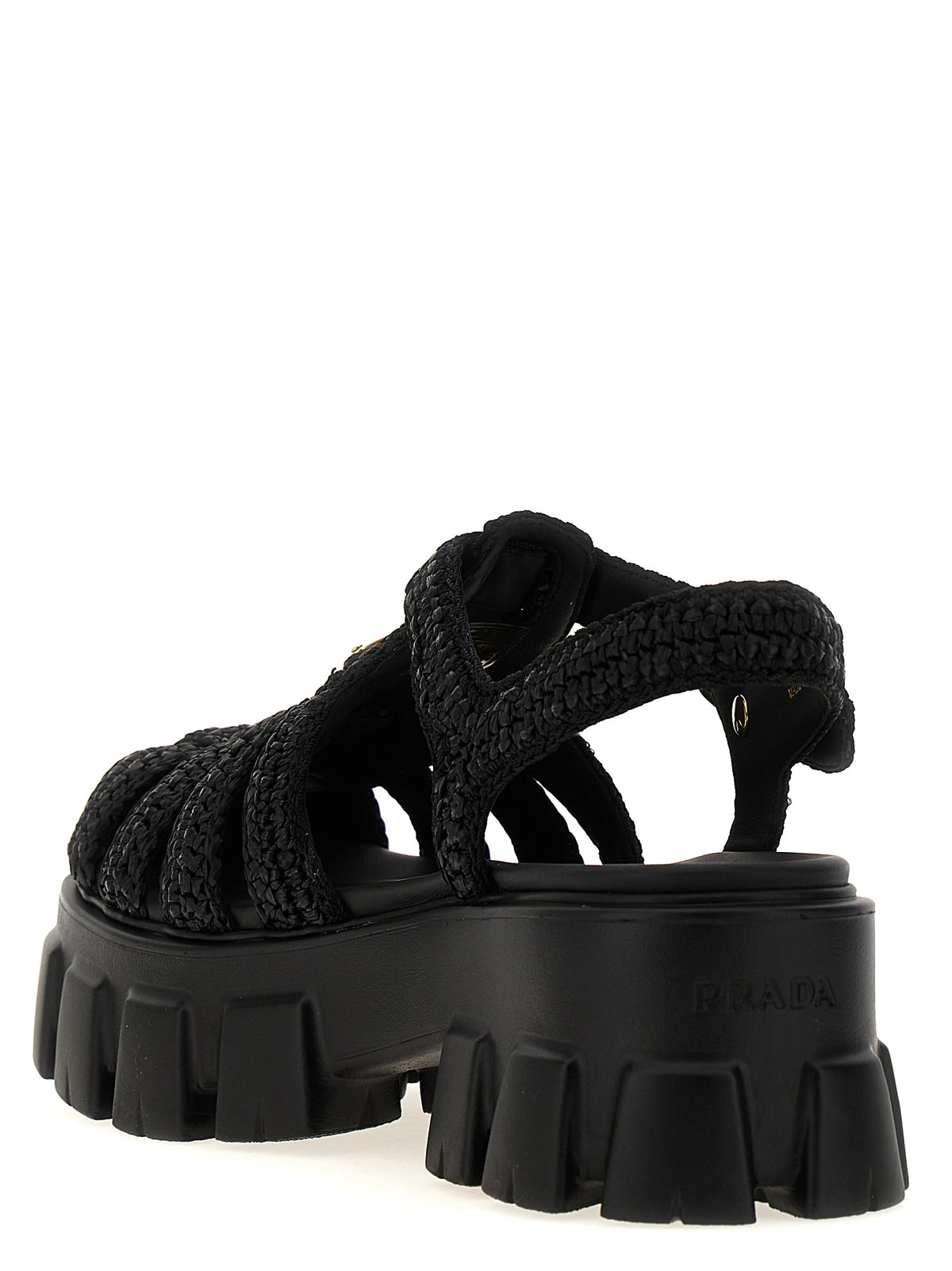 Prada Schwarze Plateau-Sandalen aus Viskose