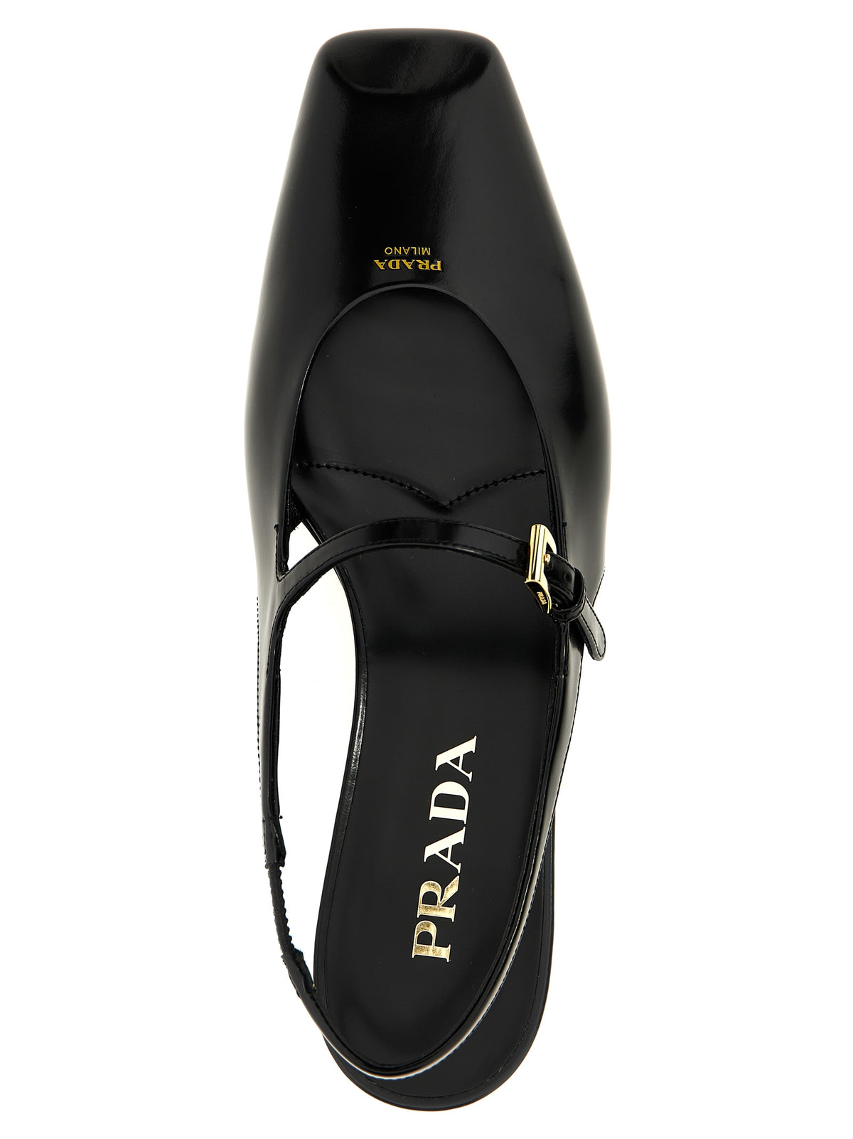 Prada Schwarze Ballerinas aus Kalbsleder