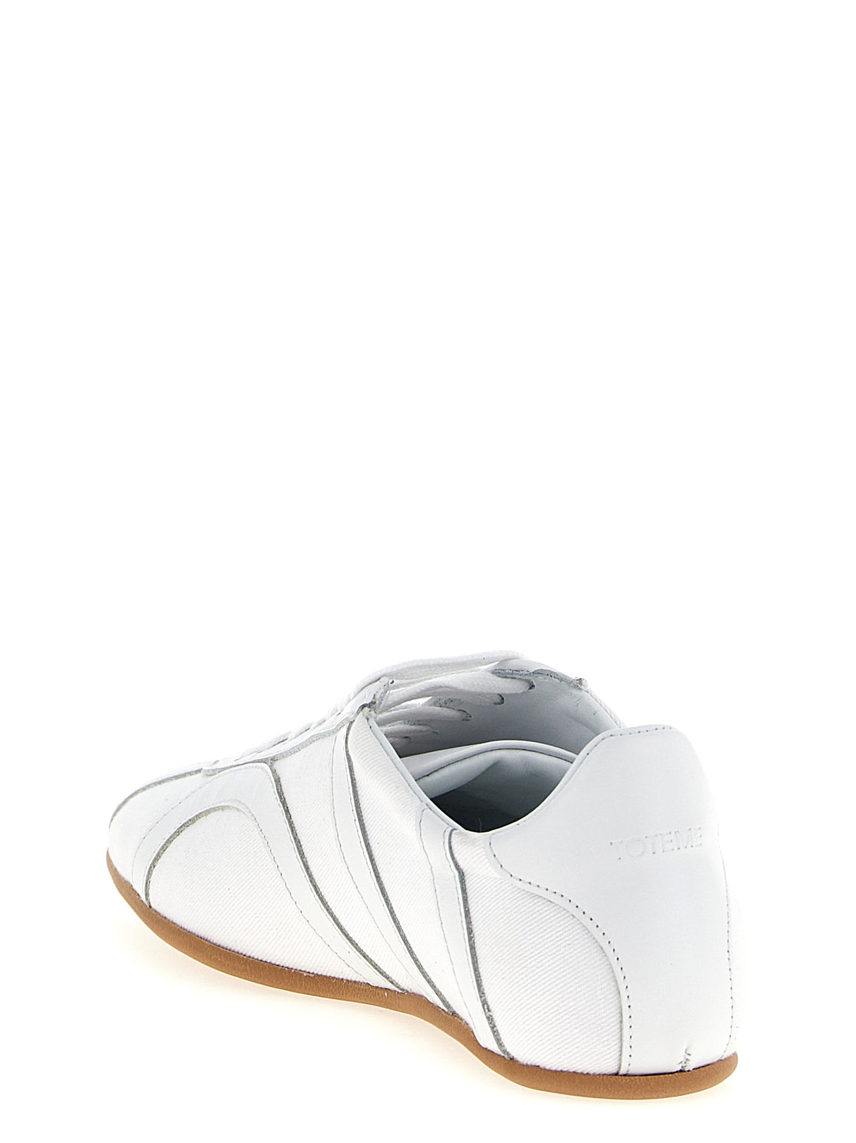 TOTEME Weiße Low-Top-Sneaker aus recycelter Baumwolle