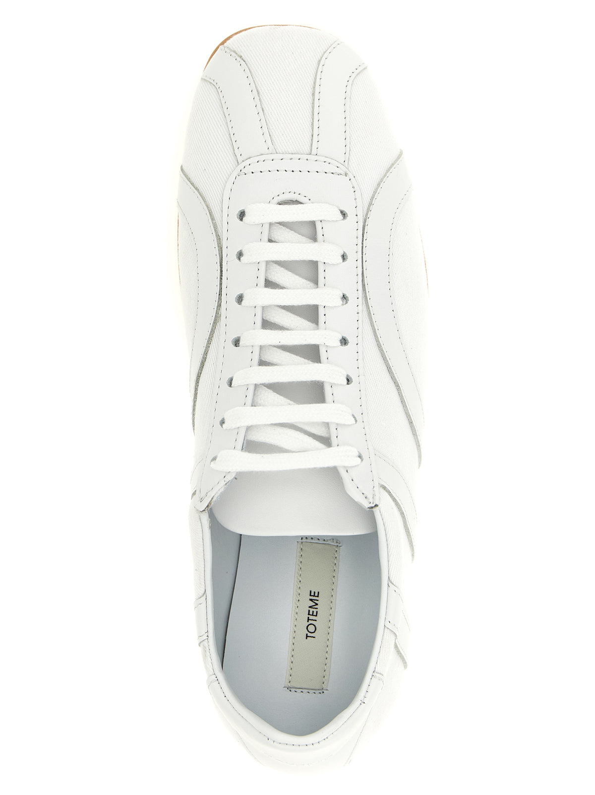 TOTEME Weiße Low-Top-Sneaker aus recycelter Baumwolle