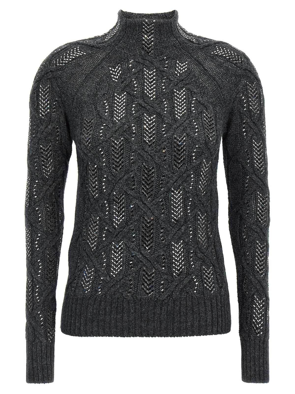 Ermanno Scervino Grauer Cardigan aus reiner Schurwolle