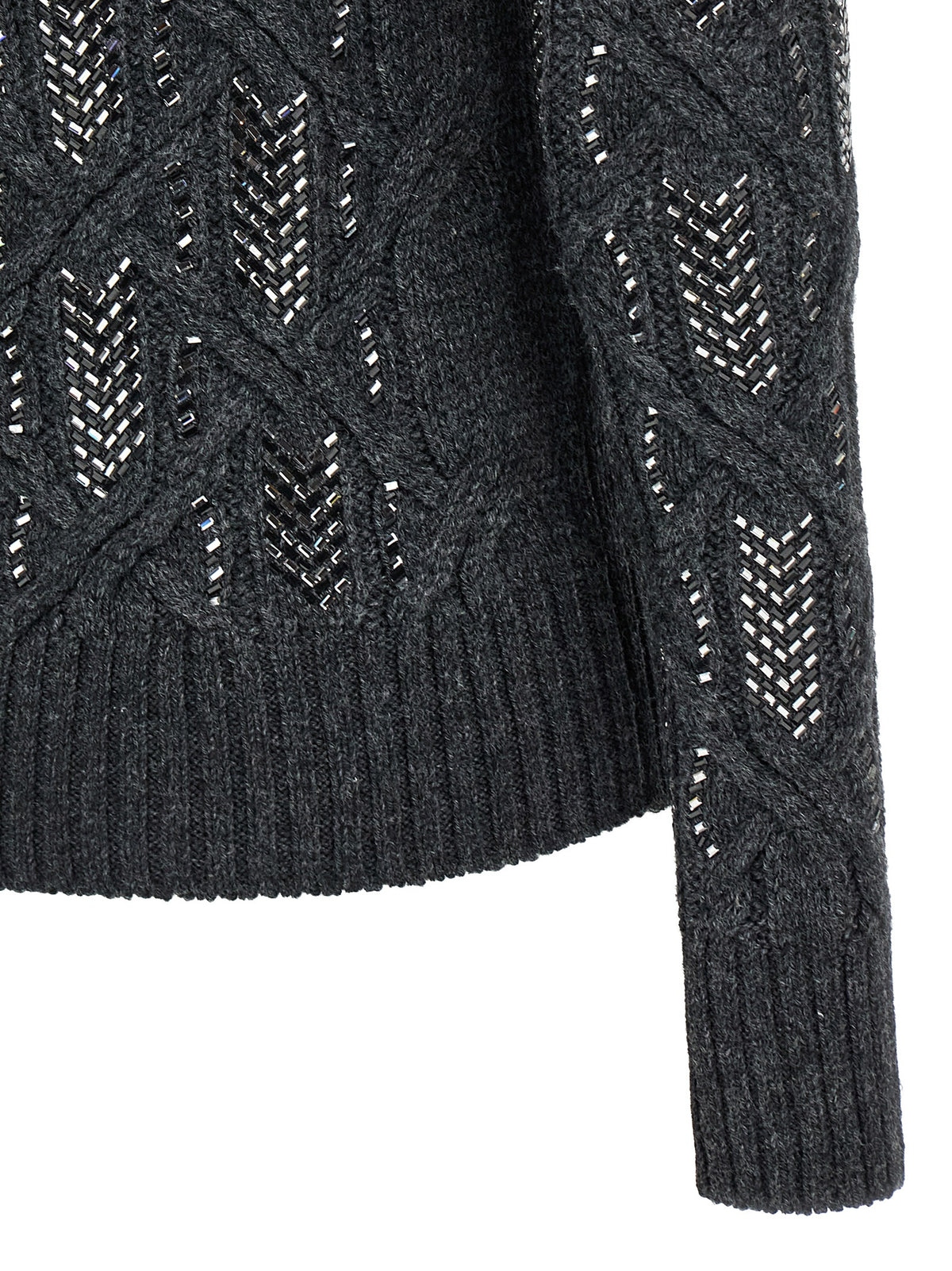 Ermanno Scervino Grauer Cardigan aus reiner Schurwolle