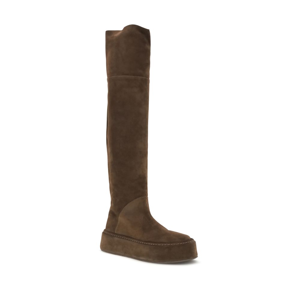 Casadei Braune Wildleder-Overknees