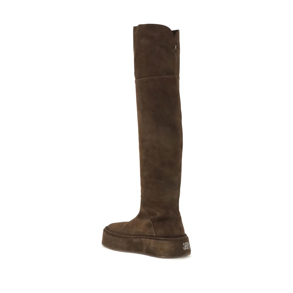 Casadei Braune Wildleder-Overknees