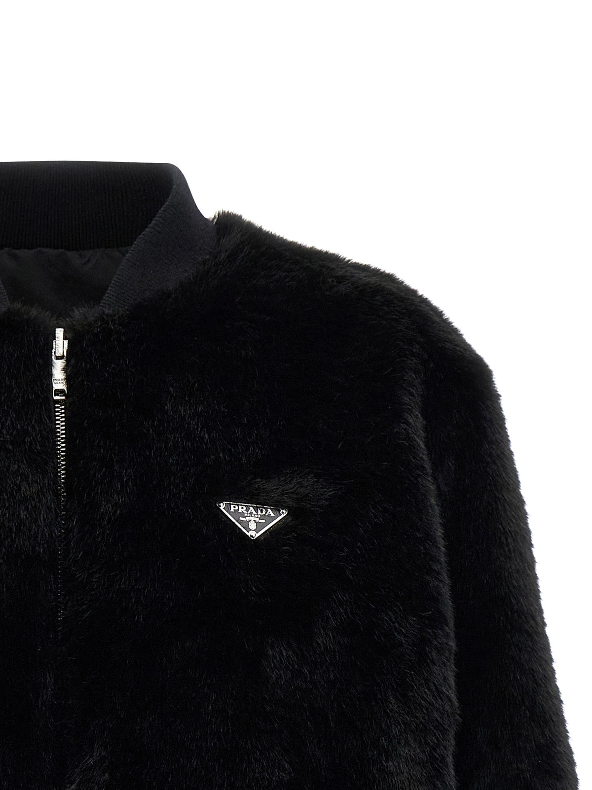 Prada Schwarzer Bomber aus recyceltem Polyamid
