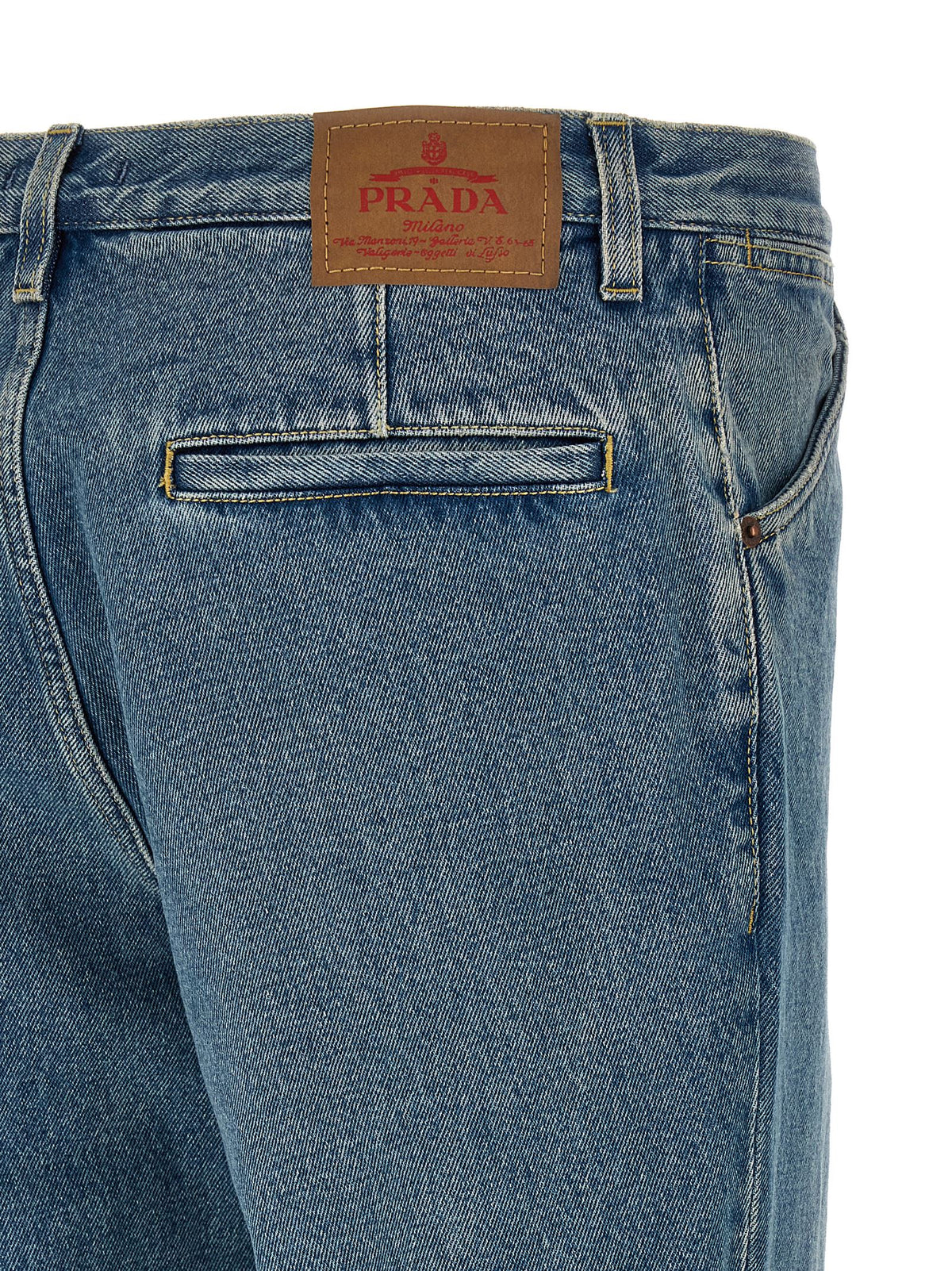 Prada Blaue Jeans aus Baumwolle im geraden Schnitt
