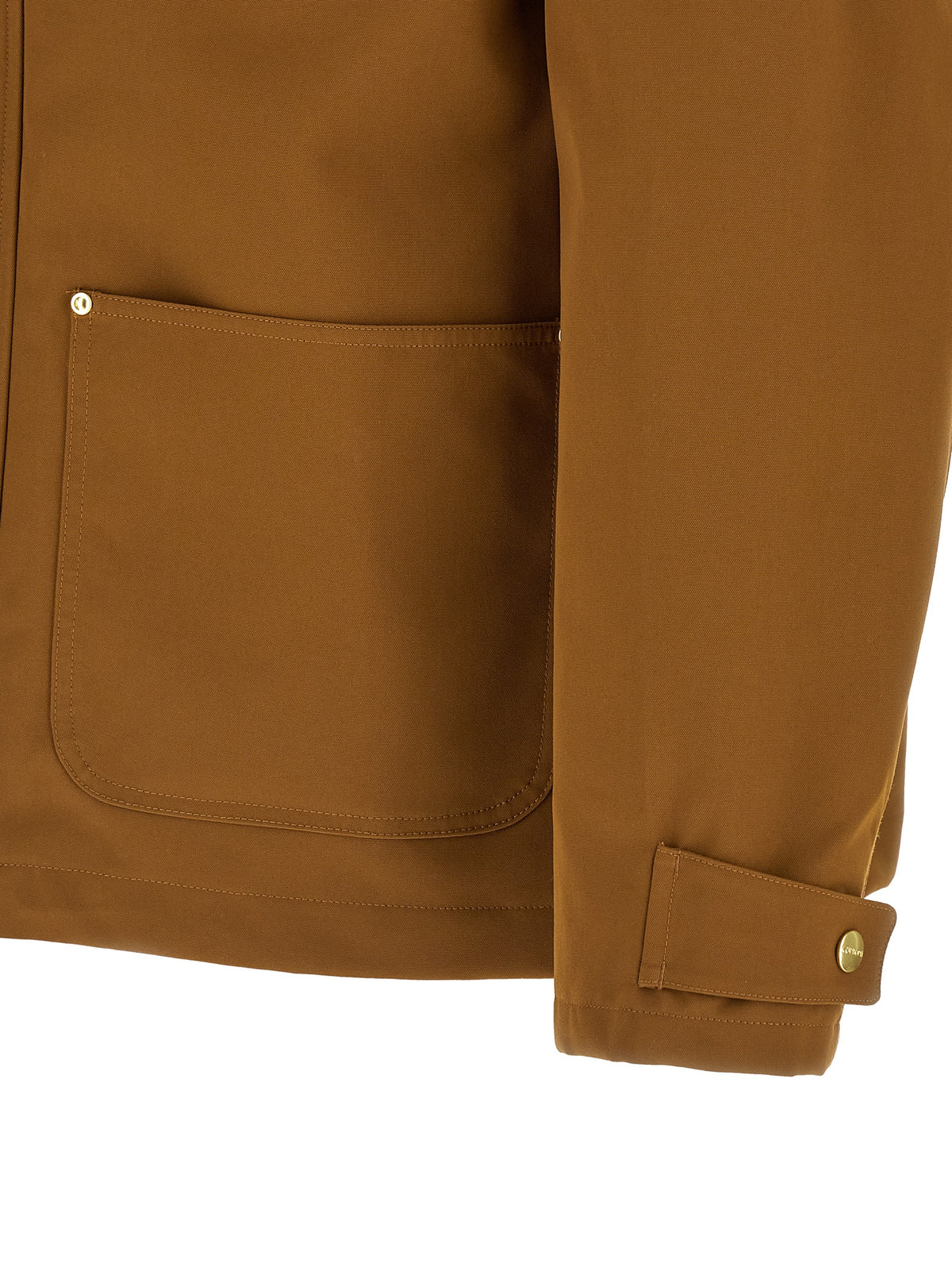 Carhartt Wip Braune Nylon-Jacke in voller Länge