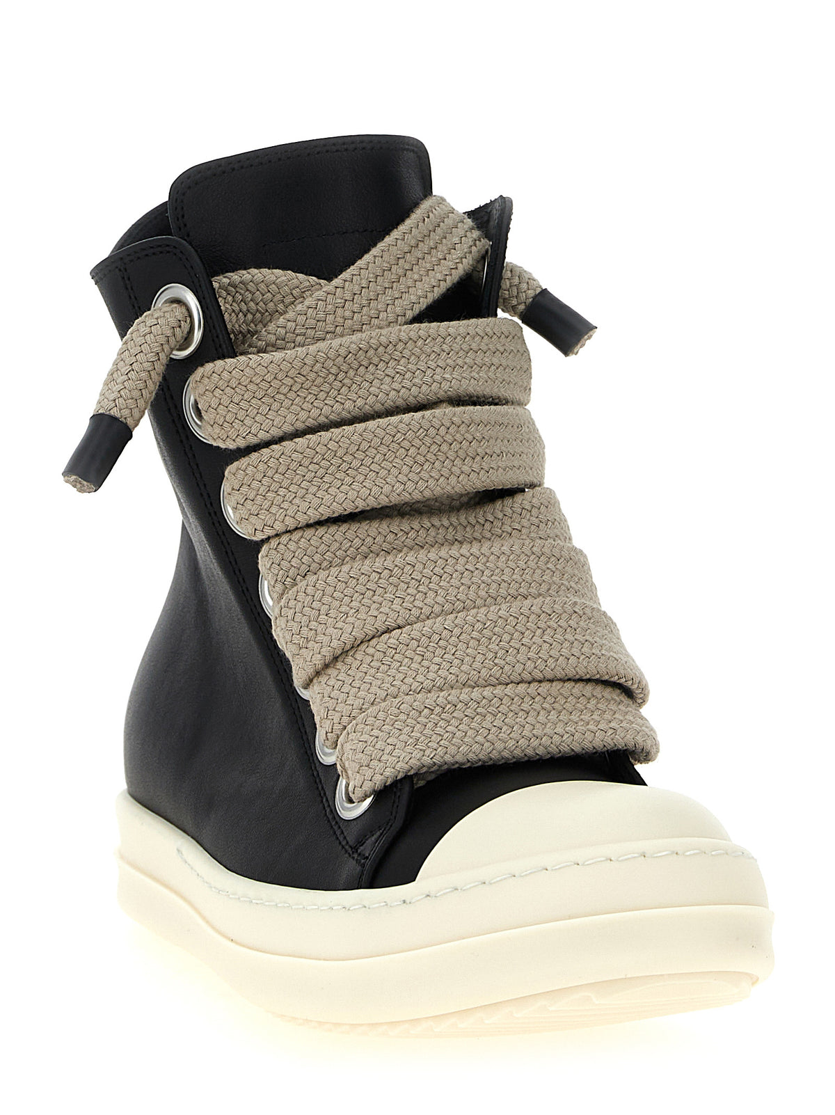 Rick Owens Bicolor Calfskin High Top Sneakers