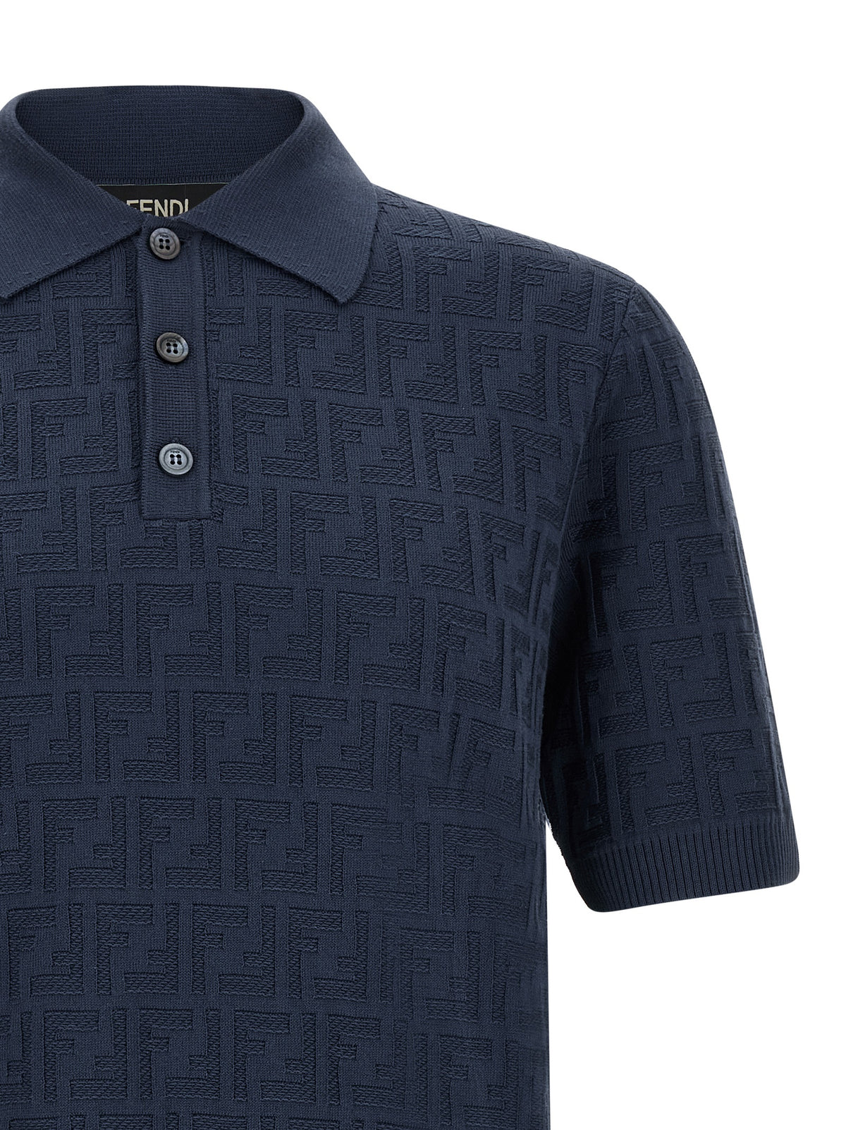 Fendi Blaues Baumwoll-Polohemd
