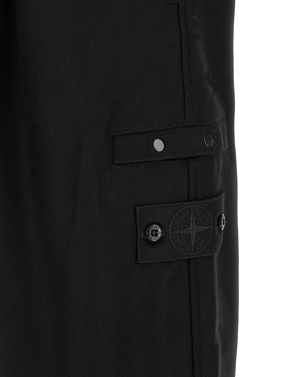 Stone Island Schwarze Cargo-Hose aus reiner Schurwolle