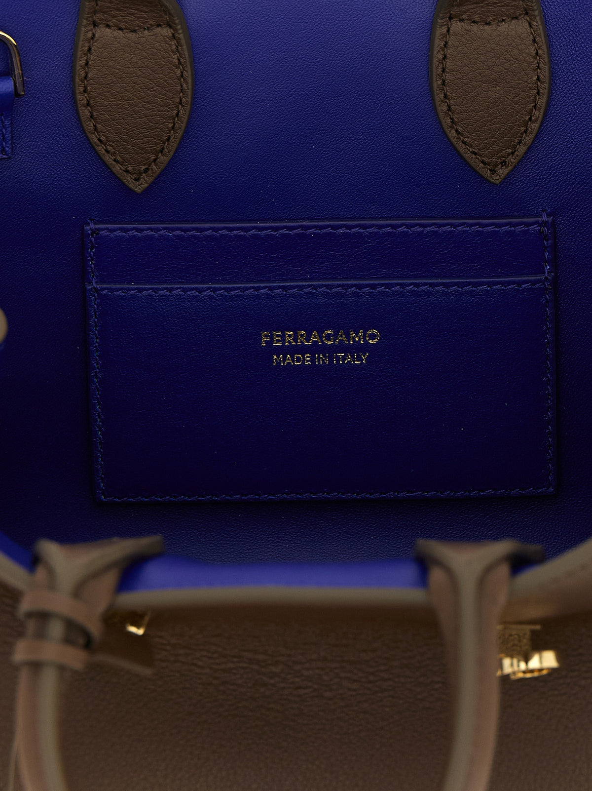 Ferragamo Braune Kalbsleder-Handtasche