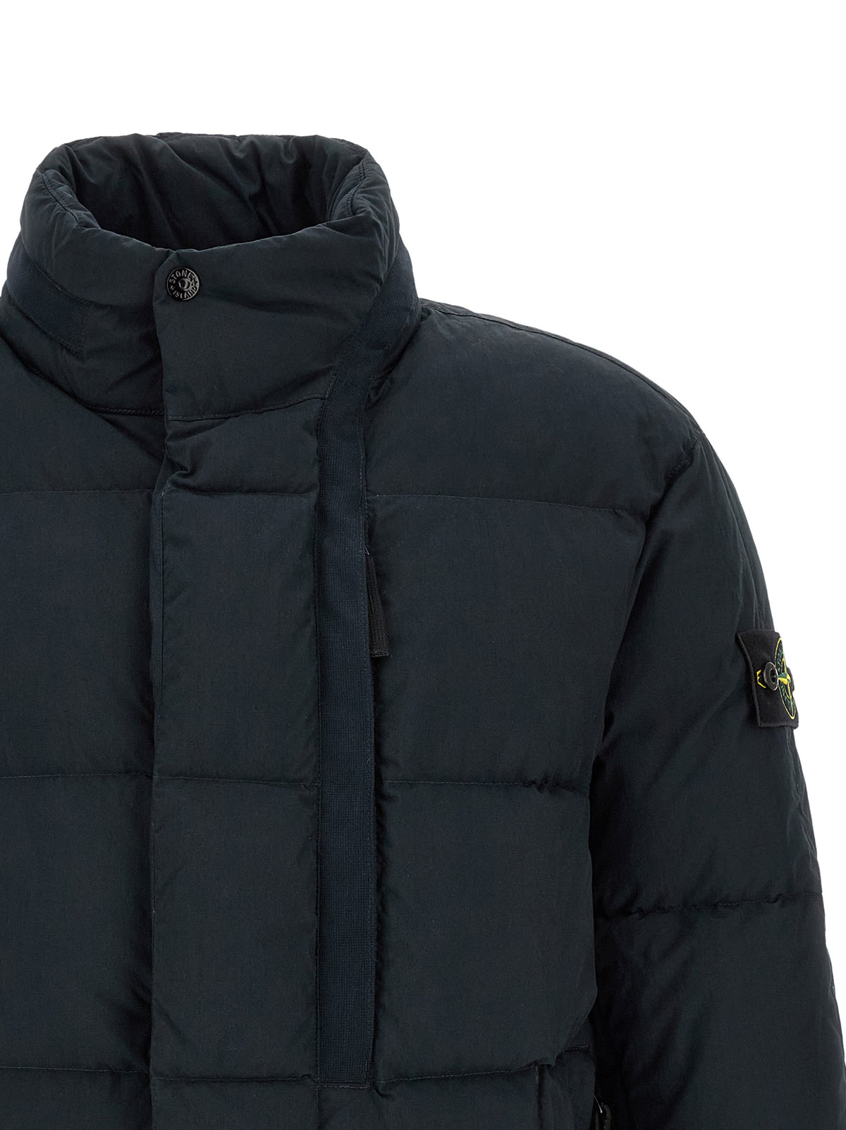 Stone Island Blaue Baumwolljacke in voller Länge