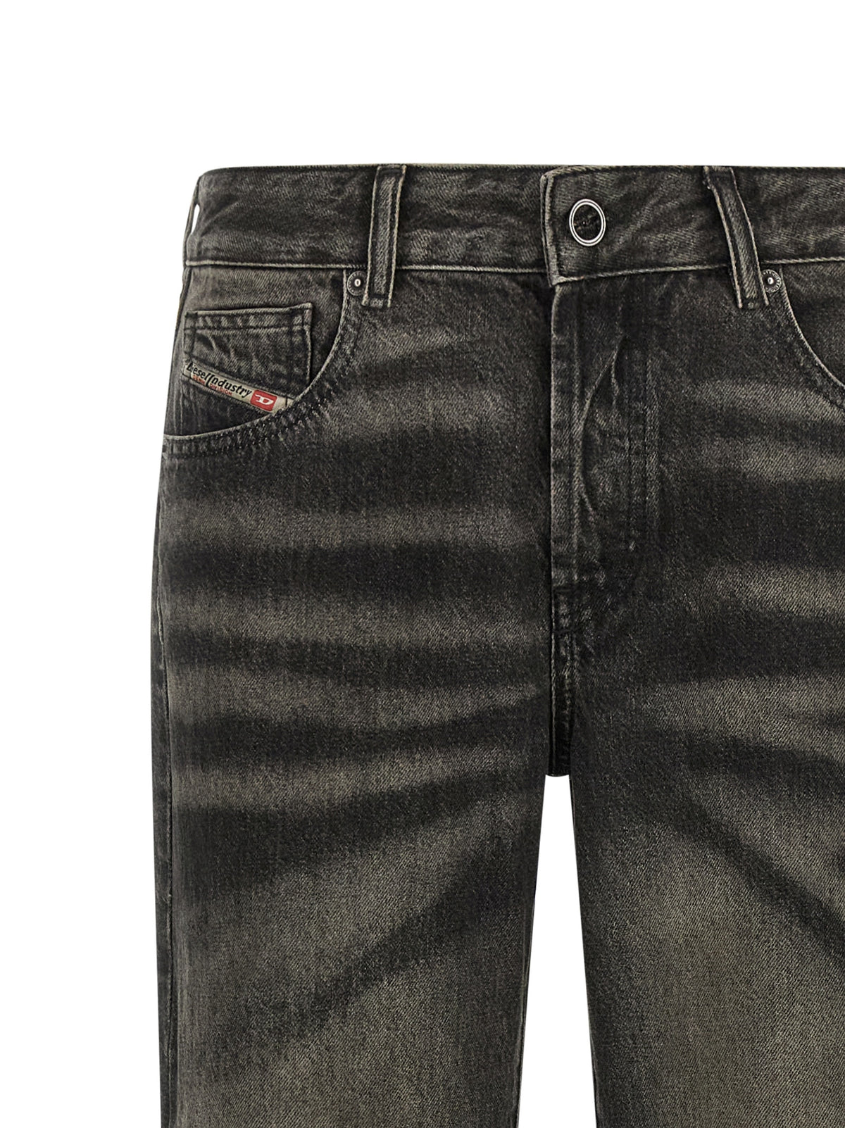 Diesel Schwarze Baumwoll-Jeans mit geradem Bein