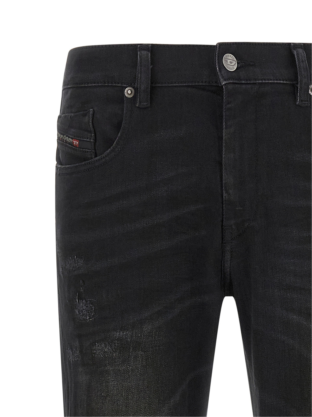 Diesel Schwarze Baumwoll-Jeans mit schmal zulaufendem Bein