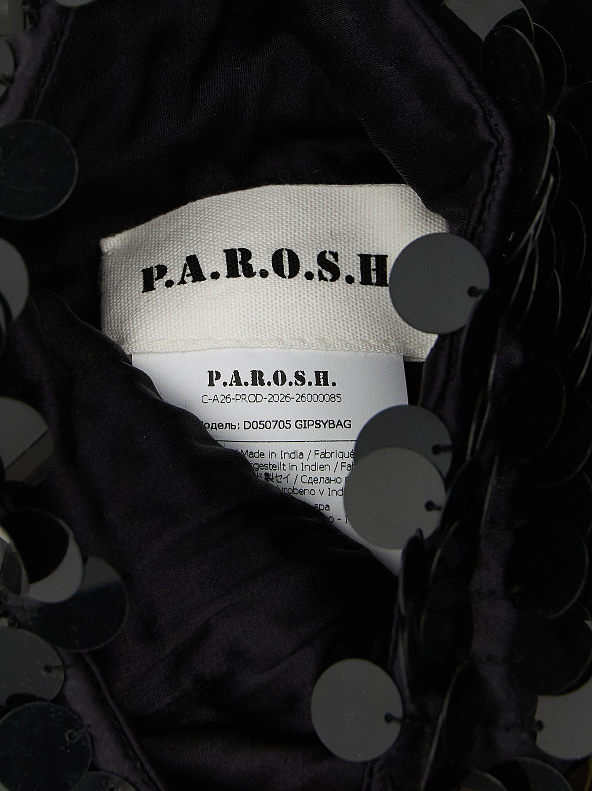 P.A.R.O.S.H. Schwarze Schultertasche aus Polyamid
