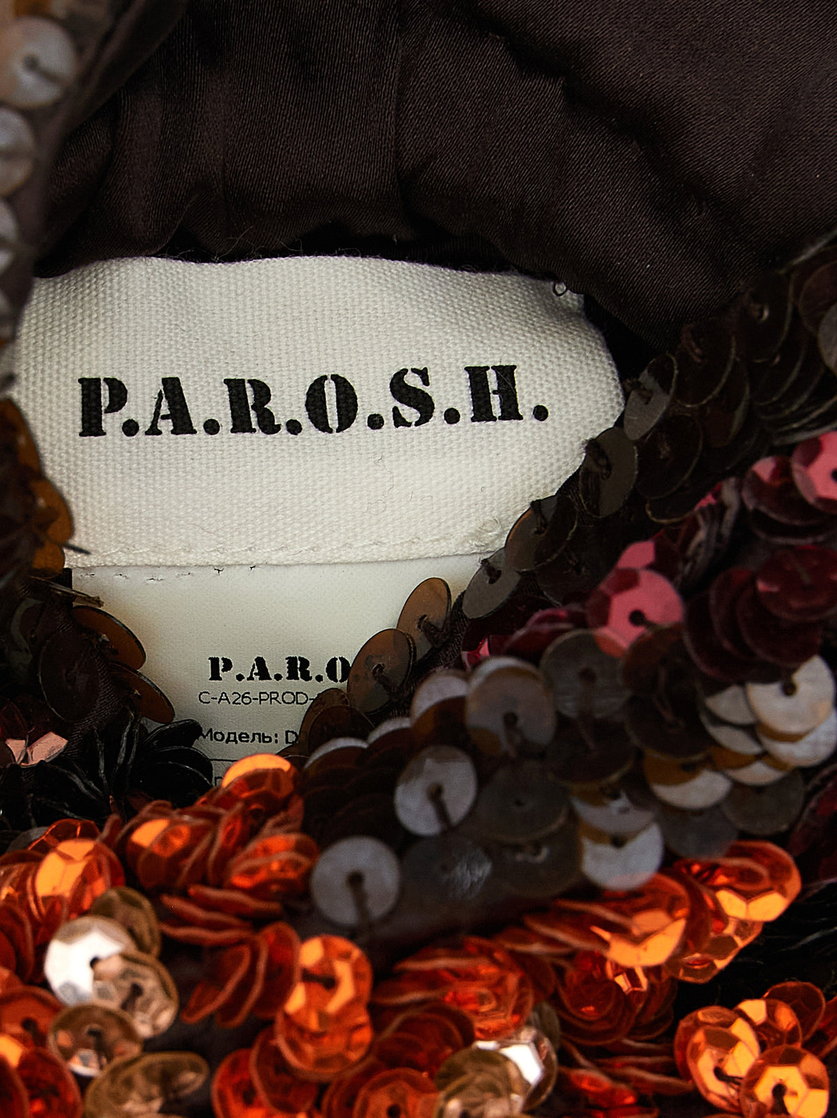 P.A.R.O.S.H. Schultertasche aus braunem Polyamid