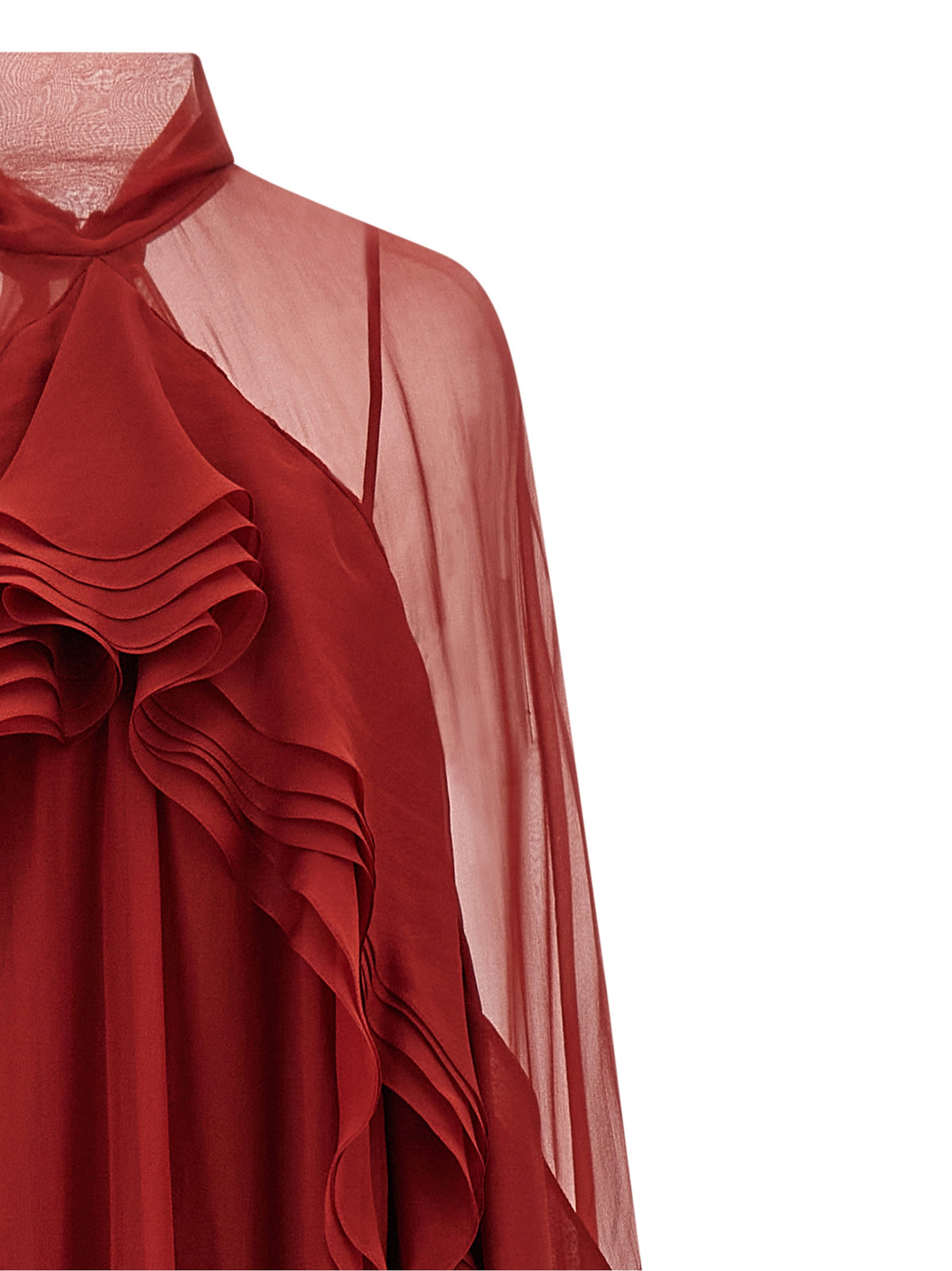 Alberta Ferretti Langes Bordeaux-Seidenkleid